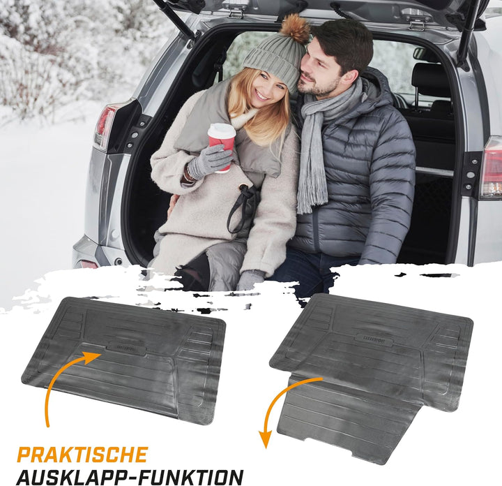 Walser CarComfort Kofferraummatte Bootguard mit Ladekantenschutz, universal zuschneidbare Gummimatte