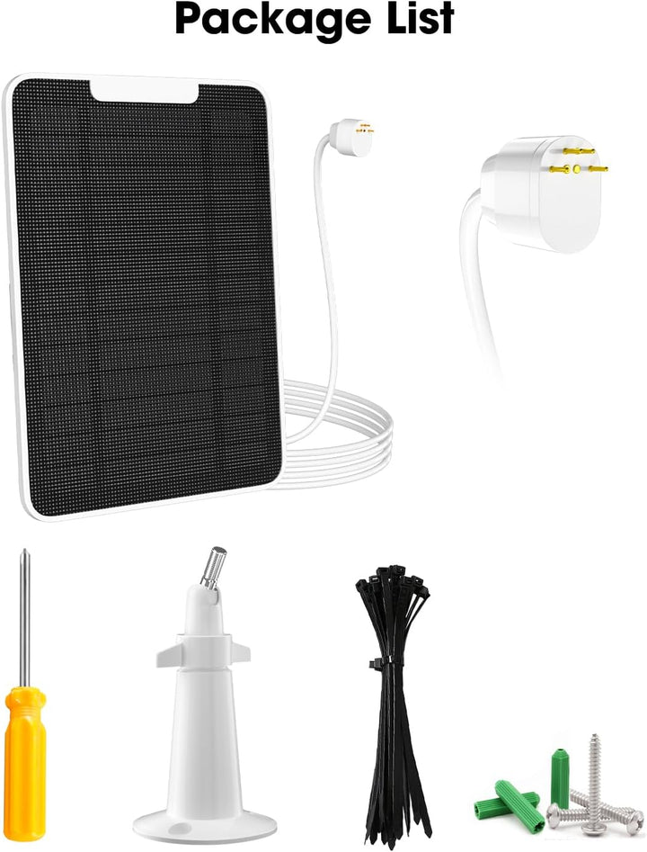 Solarpanel-Ladegerät Kompatibel mit Google Nest-Kamera im Aussen & Innenbereich(Batterieversion), 6W
