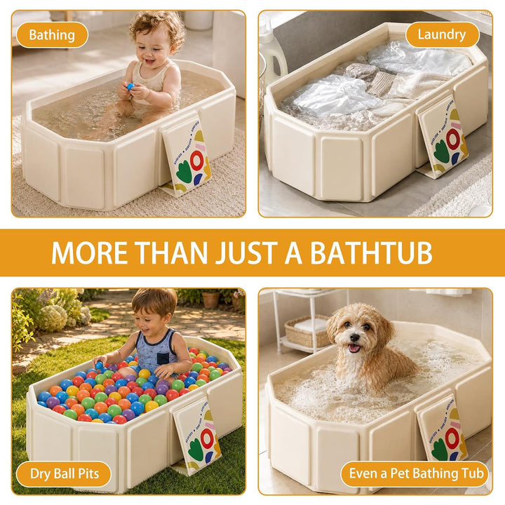 Faltbare Badewanne für Kinder, Tragbare Badewanne, Grosse Kleinkindbadewanne, Tragbares Duschbecken,