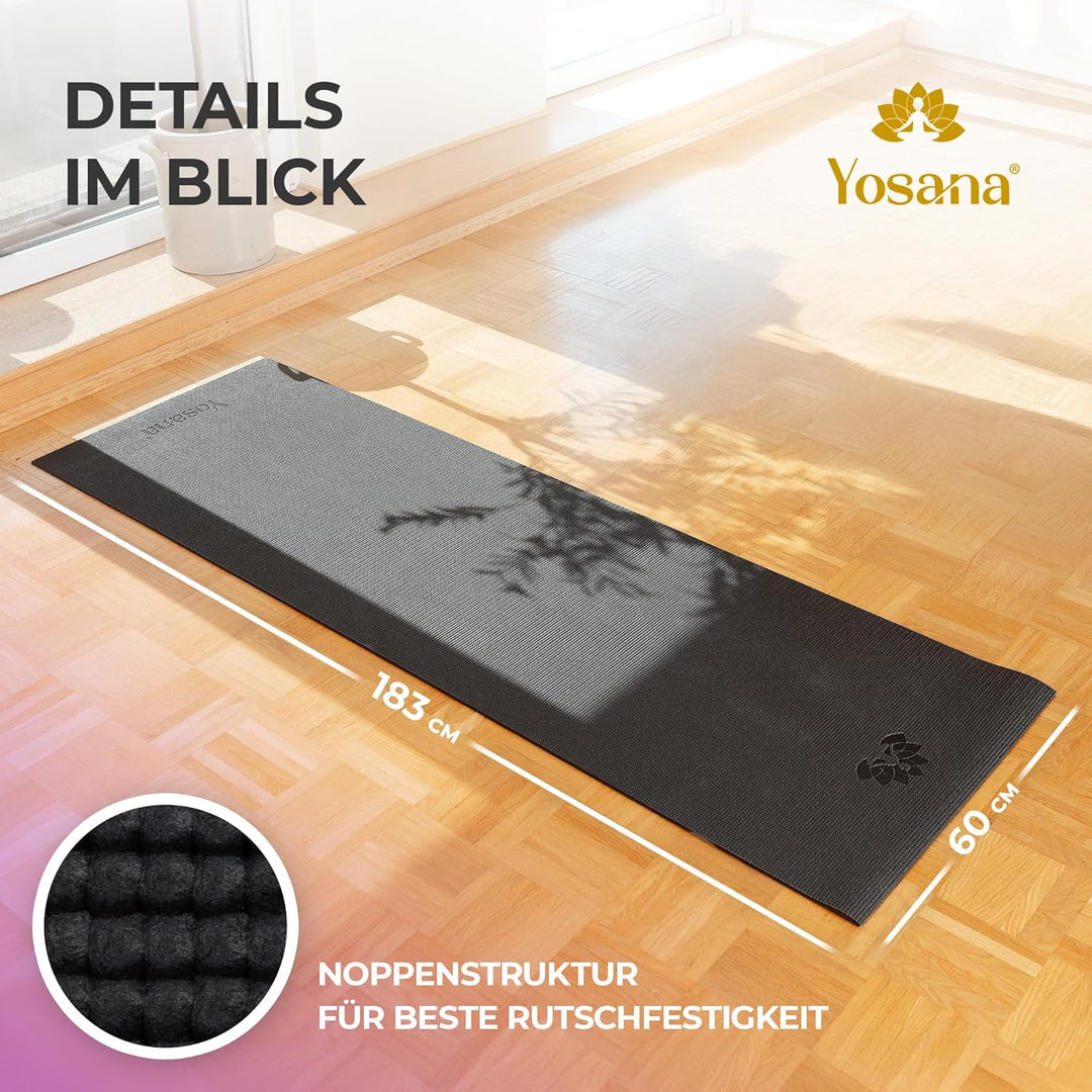 Yogamatte inkl. Tragetasche &amp; Video Kurs I Yoga Matte rutschfest I weiche Gymnastikmatte I Sportmatt