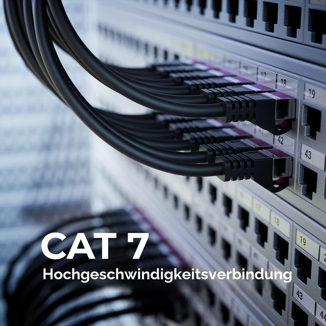 deleyCON 50m CAT7 Outdoor Netzwerkkabel für Aussenbereich (10 Gbit/s, S/FTP Schirmung, Kupfer) RJ45