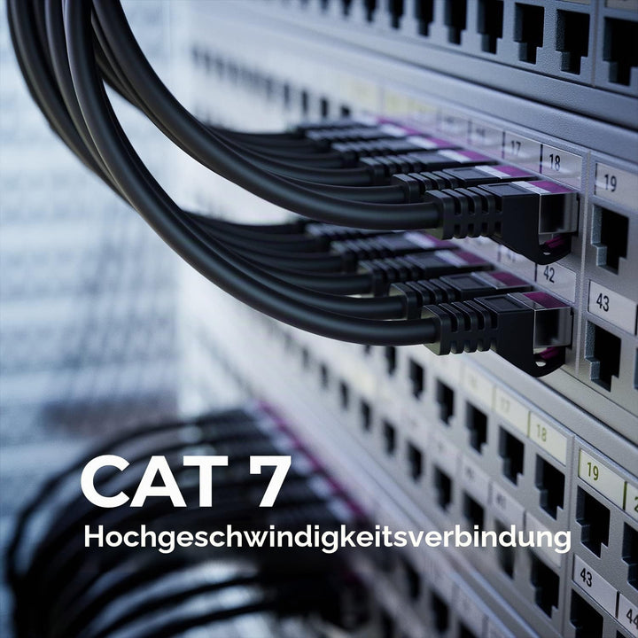 deleyCON 50m CAT7 Outdoor Netzwerkkabel für Aussenbereich (10 Gbit/s, S/FTP Schirmung, Kupfer) RJ45