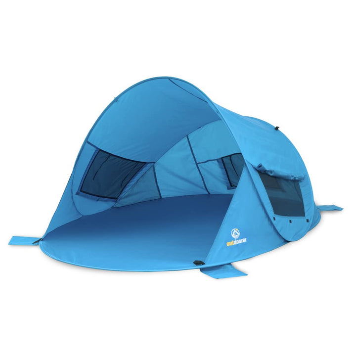 outdoorer Pop up Strandmuschel Zack Premium - Wurfmuschel mit UV 80 Sonnenschutz, Strandzelt, Windsc