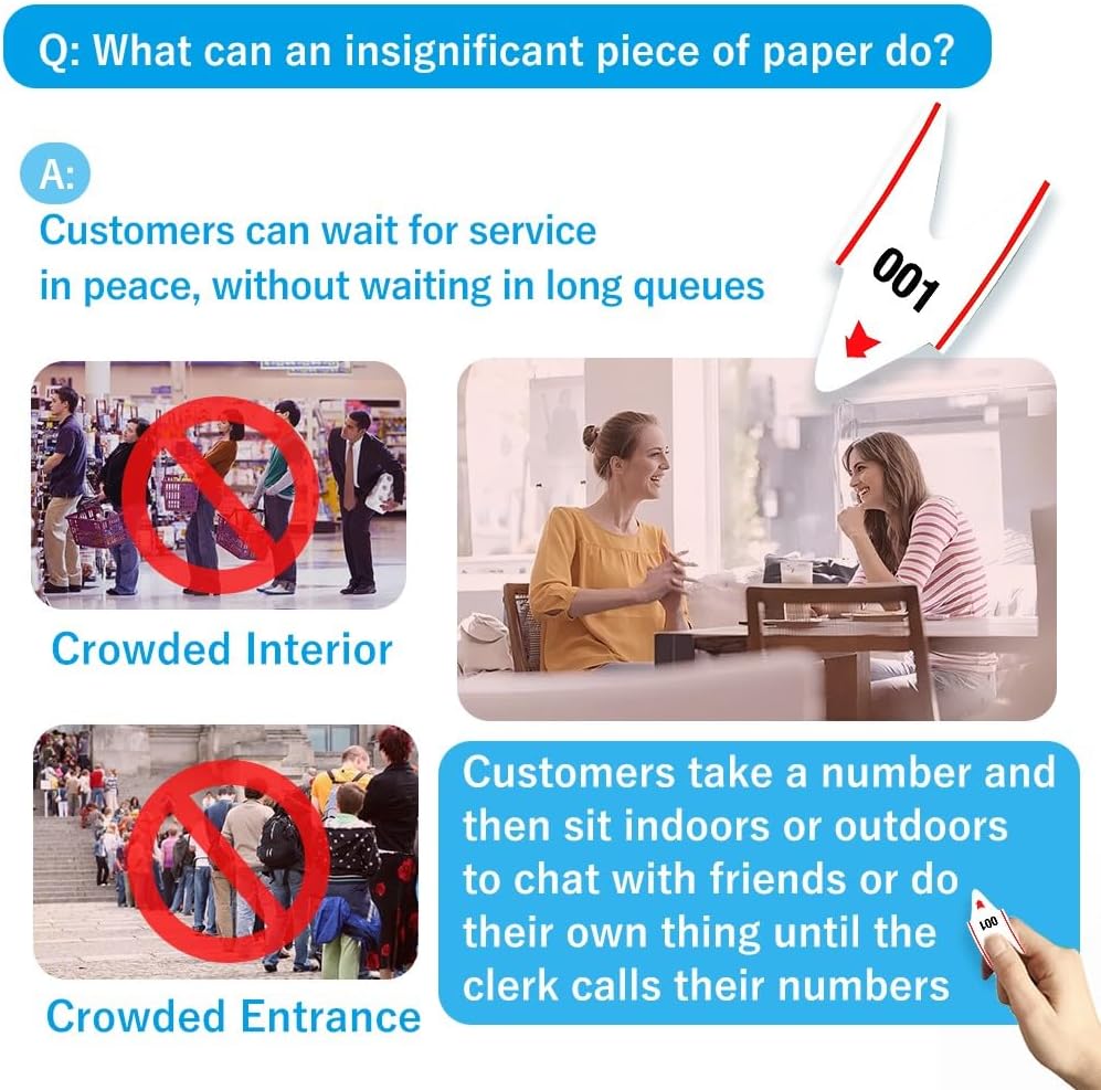 Drei Cifre Warteschlange Ticket Turn-O-Matic Ticketrollen für Wartemarken-Ausgabegerät Wartenummer T