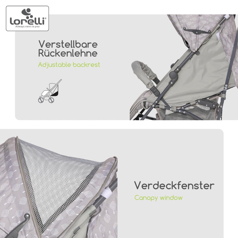 Lorelli Kinderwagen Ida, Reisebuggy, Baby Buggy klein zusammenklappbar, leicht, nur 8,6 kg, kompakte