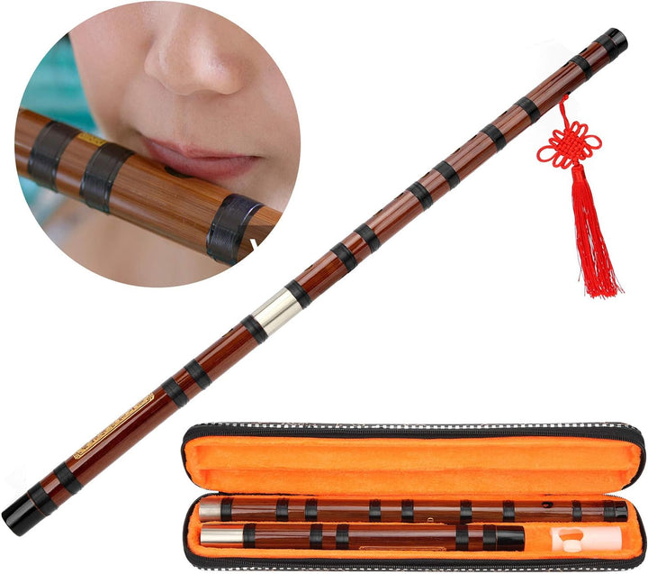 Eujgoov Flöte Bambusflöte, D-Key Dizi Bitter Bambusflöte Traditionelles Chinesisches Instrument mit