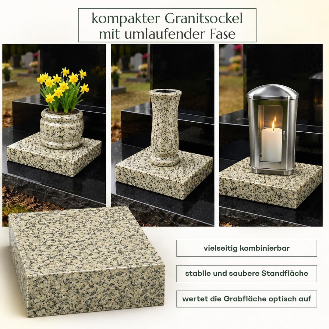 designgrab Lampen- und Vasensockel 20x20x5 cm, poliert, wetterfest, Lampen- und Vasensockel (Schlesi