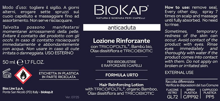 BIOKAP Stärkende Lotion 50ml INTENSIVE FORMEL | Anti-Haarausfall INTENSIVANWENDUNG 98% natürliche In