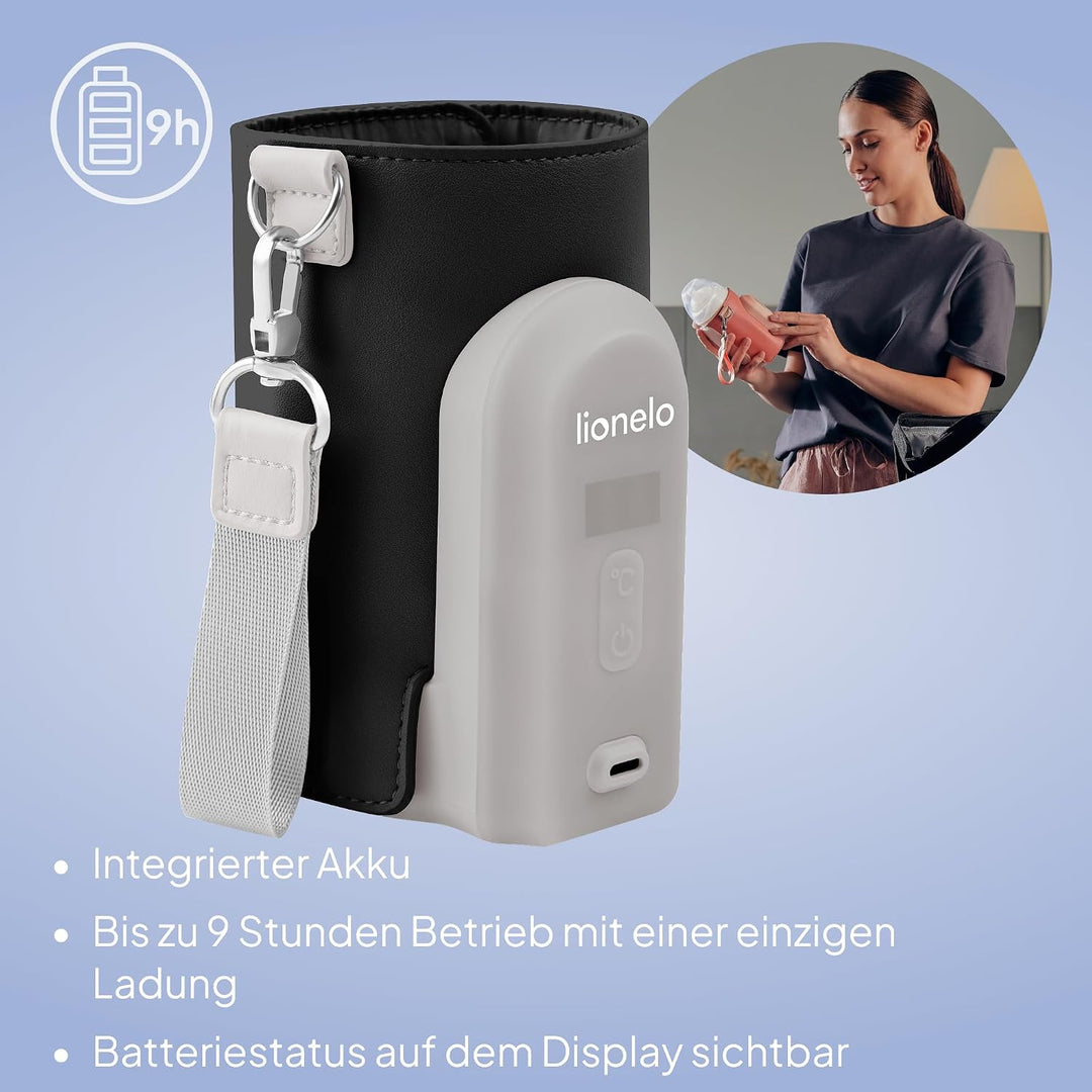 LIONELO Thermup Go Evo Tragbarer Babyflaschenwärmer, hält Flüssigkeiten warm, 5 Betriebstemperaturen