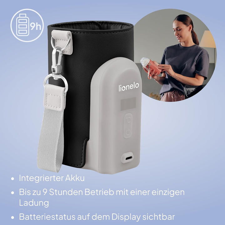 LIONELO Thermup Go Evo Tragbarer Babyflaschenwärmer, hält Flüssigkeiten warm, 5 Betriebstemperaturen