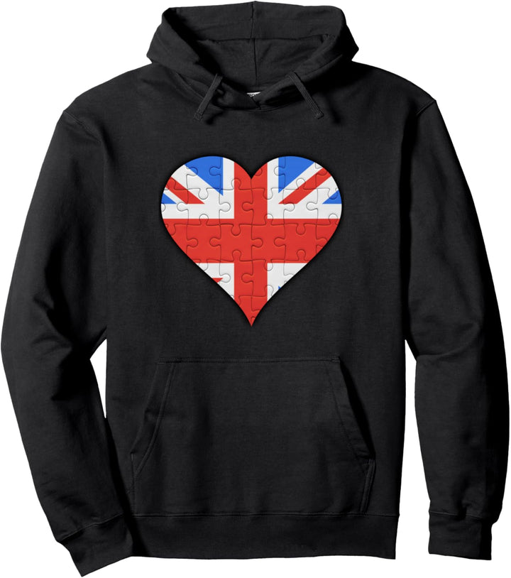 Grossbritannien Britische Flagge Herz Pullover Hoodie