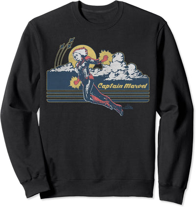 Captain Marvel Sunset Retro Logo Sweatshirt