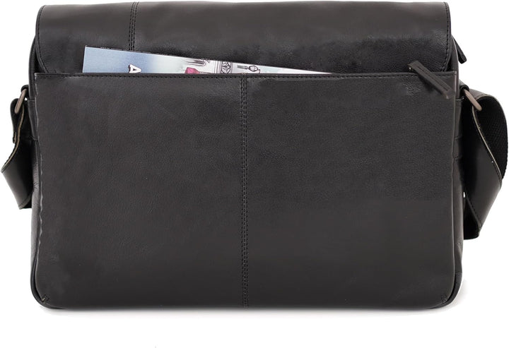 ALMADIH Leder Umhängetasche DYLAN Premium Rindsleder - Ledertasche mit Laptop Fach 15 Zoll Aktentasc