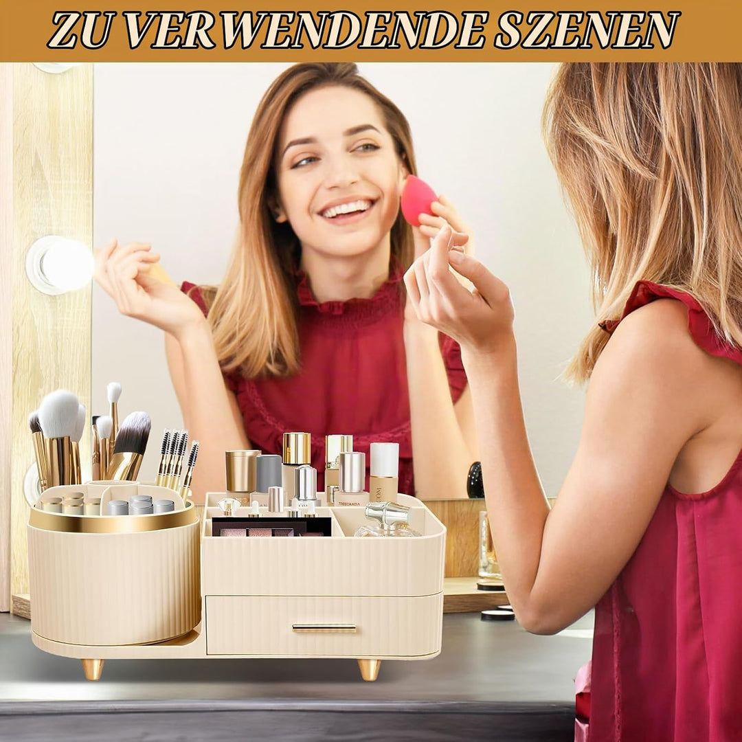 Cinnani Make Up Kosmetik Organizer, 360° Drehbarer Multifunktionale Kosmetikaufbewahrung,Beauty Orga