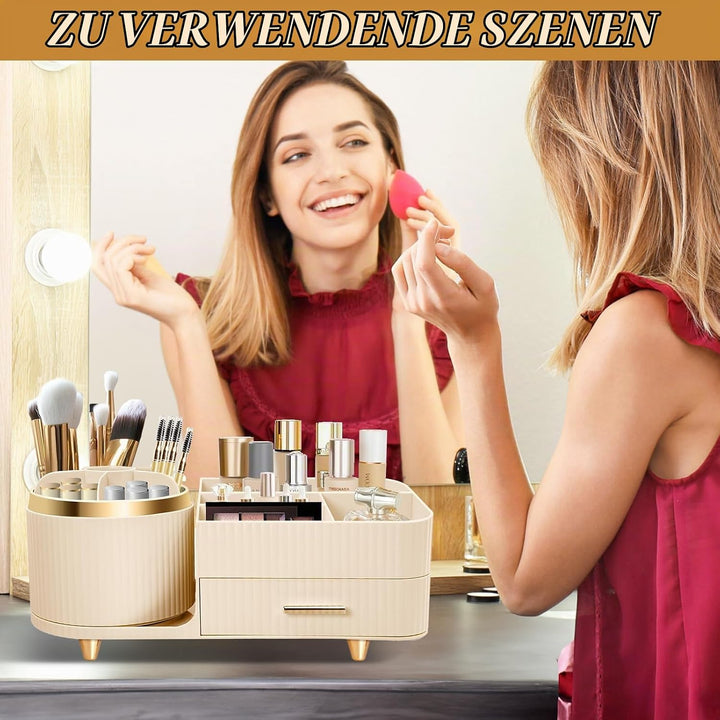 Cinnani Make Up Kosmetik Organizer, 360° Drehbarer Multifunktionale Kosmetikaufbewahrung,Beauty Orga