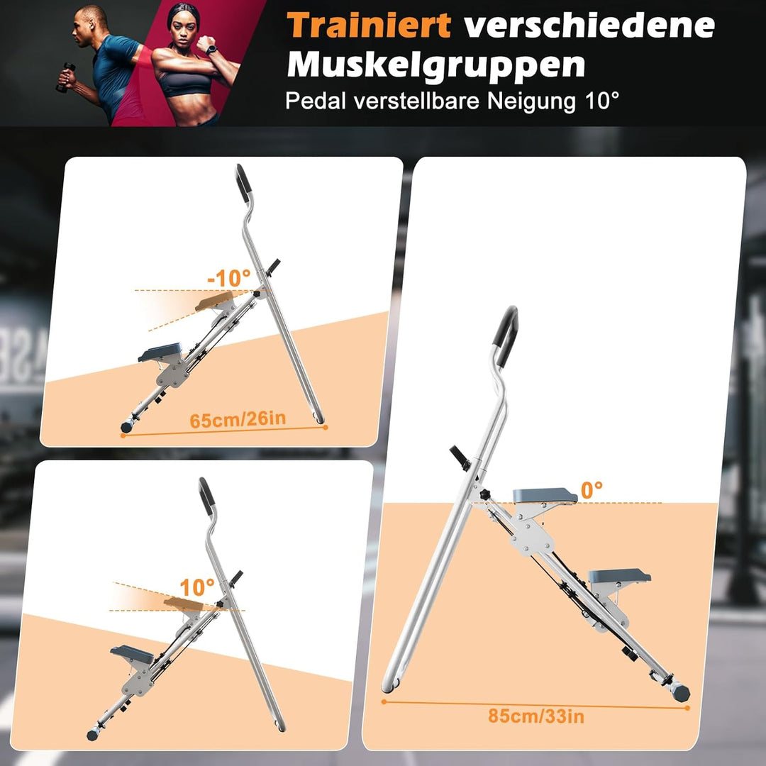 Treppe Stepper Klappbare,CEIEVER Vertikale Klettermaschine mit Einstellbarer Pedale Tragbarer Crosst