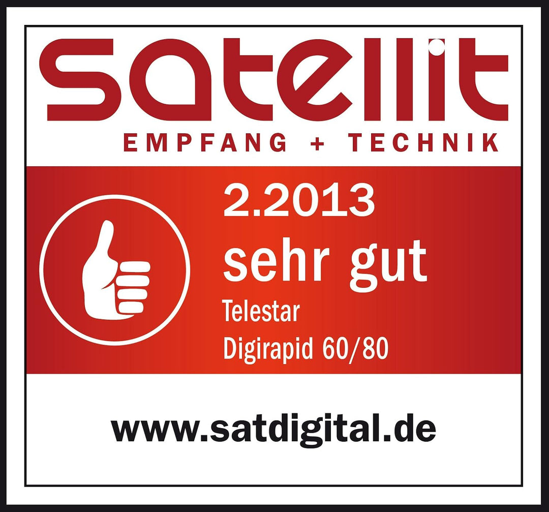 Telestar Digirapid 80 SAT-Spiegel (80 cm Aluminium-Spiegel, vormontierte Masthalterung, 40mm LNB-Hal