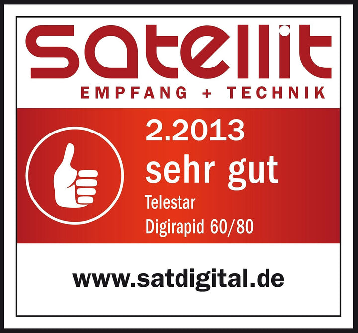 Telestar Digirapid 80 SAT-Spiegel (80 cm Aluminium-Spiegel, vormontierte Masthalterung, 40mm LNB-Hal
