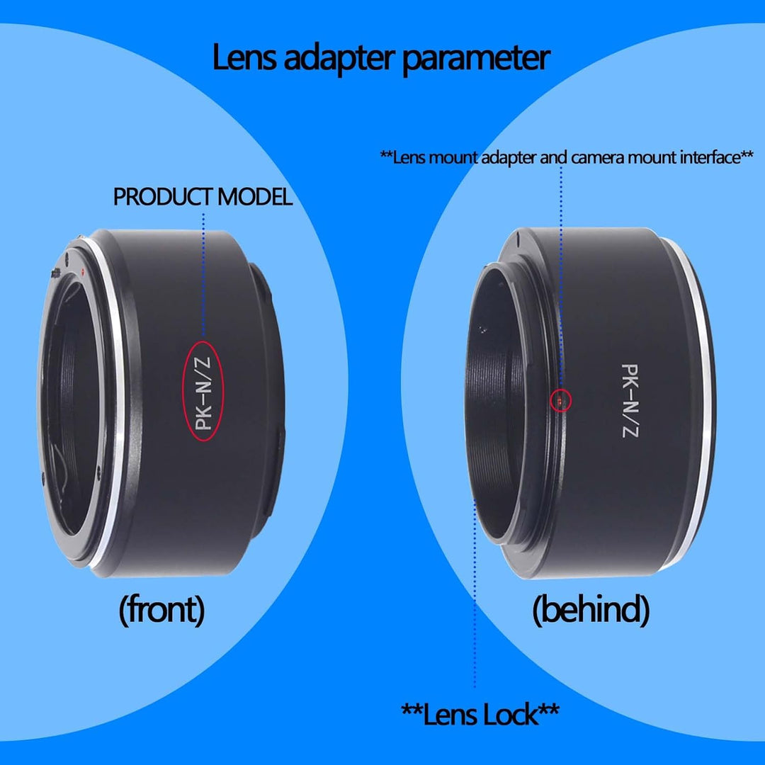PK-Niko Z Objektivadapter Adapterring,für Pentax PK K Mount Objektiv Kompatibel für Nikon Z 7 und fü