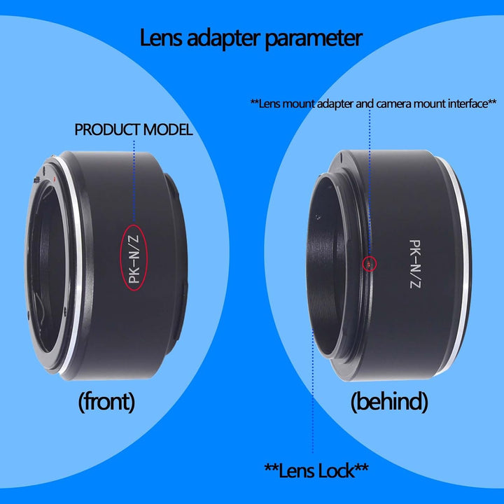 PK-Niko Z Objektivadapter Adapterring,für Pentax PK K Mount Objektiv Kompatibel für Nikon Z 7 und fü