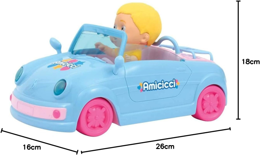 Giochi Preziosi Cicciobello Amicicci Auto Cabrio mit Mini-Figur, für Kinder ab 3 Jahren, wertvolle S