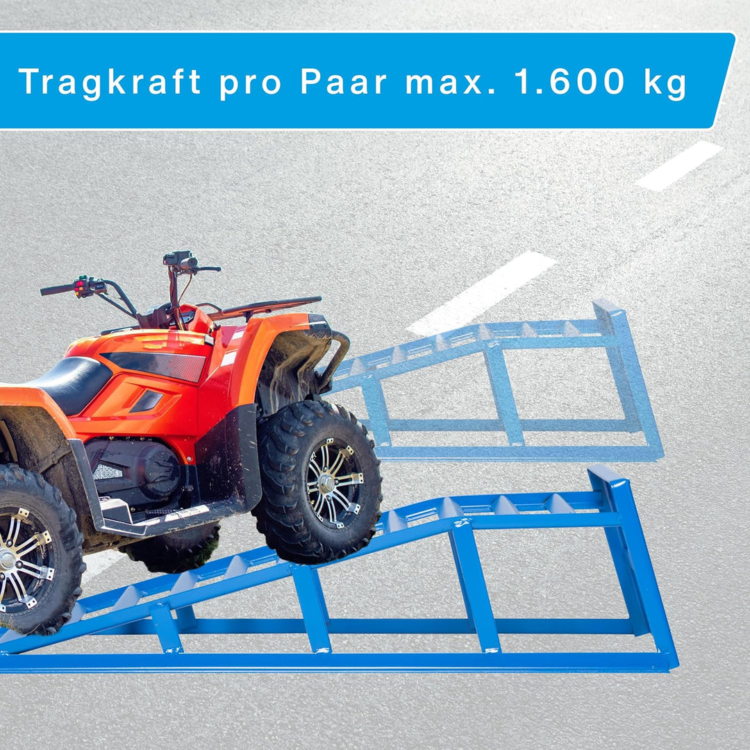 cartrend PKW Auffahrrampen-Set, bis 225 mm Hebebühne Kfz Rampe Auffahrbock Hebeplattform mit Überfah