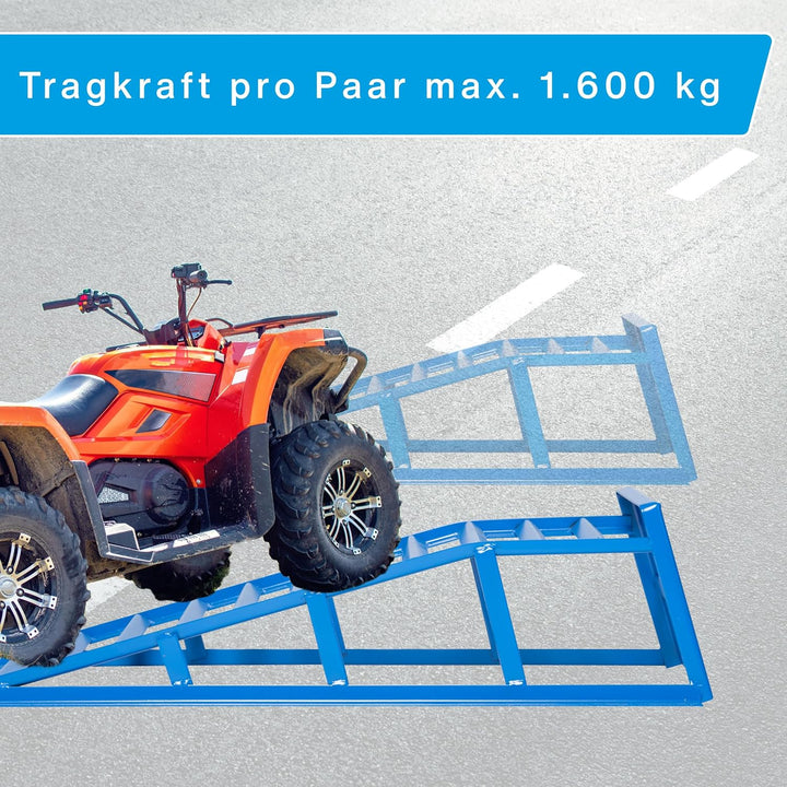 cartrend PKW Auffahrrampen-Set, bis 225 mm Hebebühne Kfz Rampe Auffahrbock Hebeplattform mit Überfah