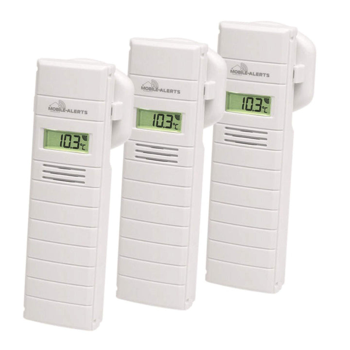 ELV Mobile Alerts 3er Set Temperatur-/Luftfeuchtigkeitssensor MA10200 mit LC-Display
