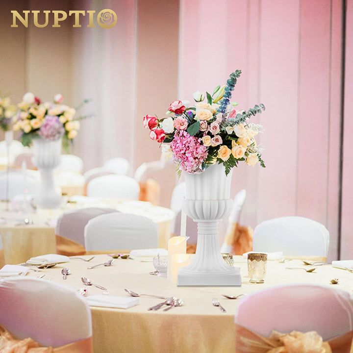 NUPTIO 2 Stück Blumenschale Pflanzschale Blumenkübel, Dekorative Urne aus Kunststoff mit Einer Höhe