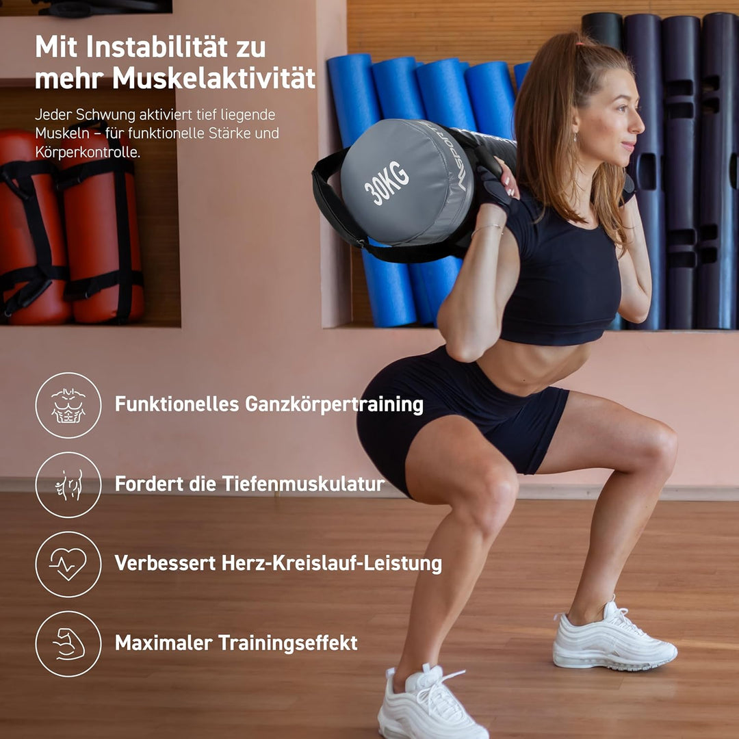 MSPORTS Power Bag Premium 5-30 kg Fitness Bag - Sandsack für Functional Fitness Gewichtssack, 30 kg
