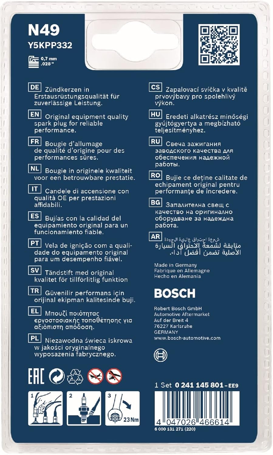 Bosch Y5KPP332 (N49) - Zündkerzen Double Platinum - 4er Set Blister – 4er Set Single, Blister – 4er
