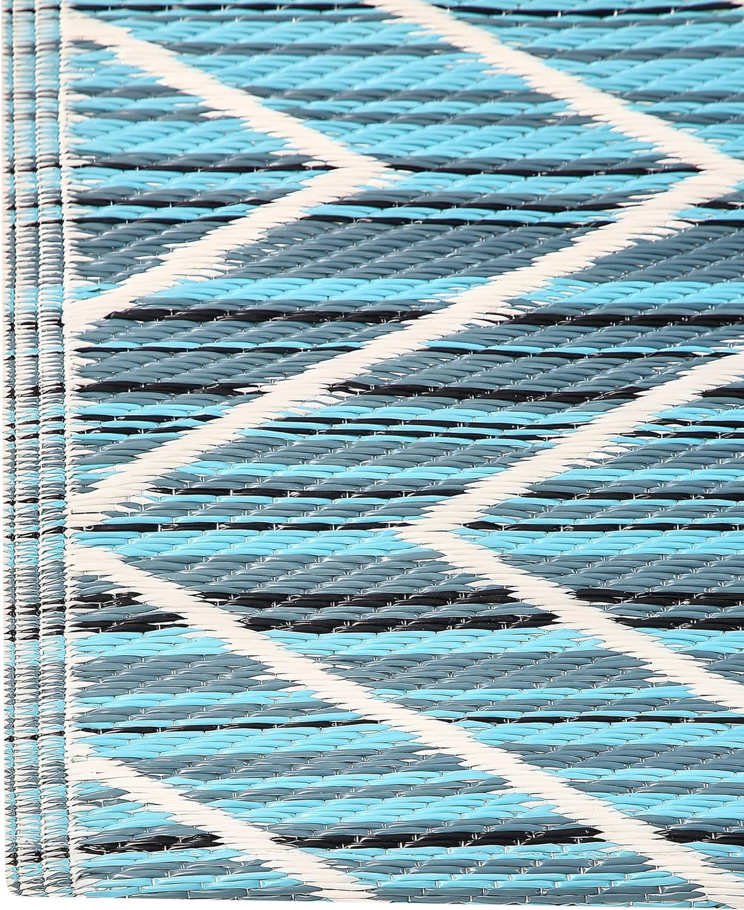 Outdoor Teppich Blau 120 x 180 cm Zickzackmuster Balotra