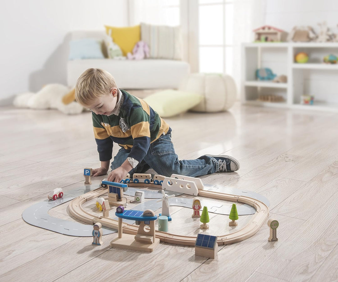 EverEarth - Eisenbahn-Set ökologische Stadt (EE33591) Eco City Train Set, Eco City Train Set