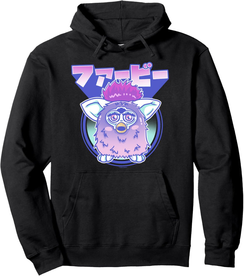 Furby Retro Pink Circle Kanji Portrait Pullover Hoodie