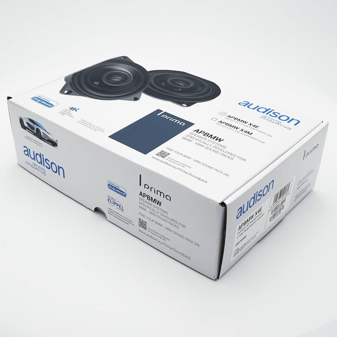Audison APBMW X4E – Paar 2-Wege-Koaxiallautsprecher 100 mm für BMW und Mini, kompatibel mit Large Ba