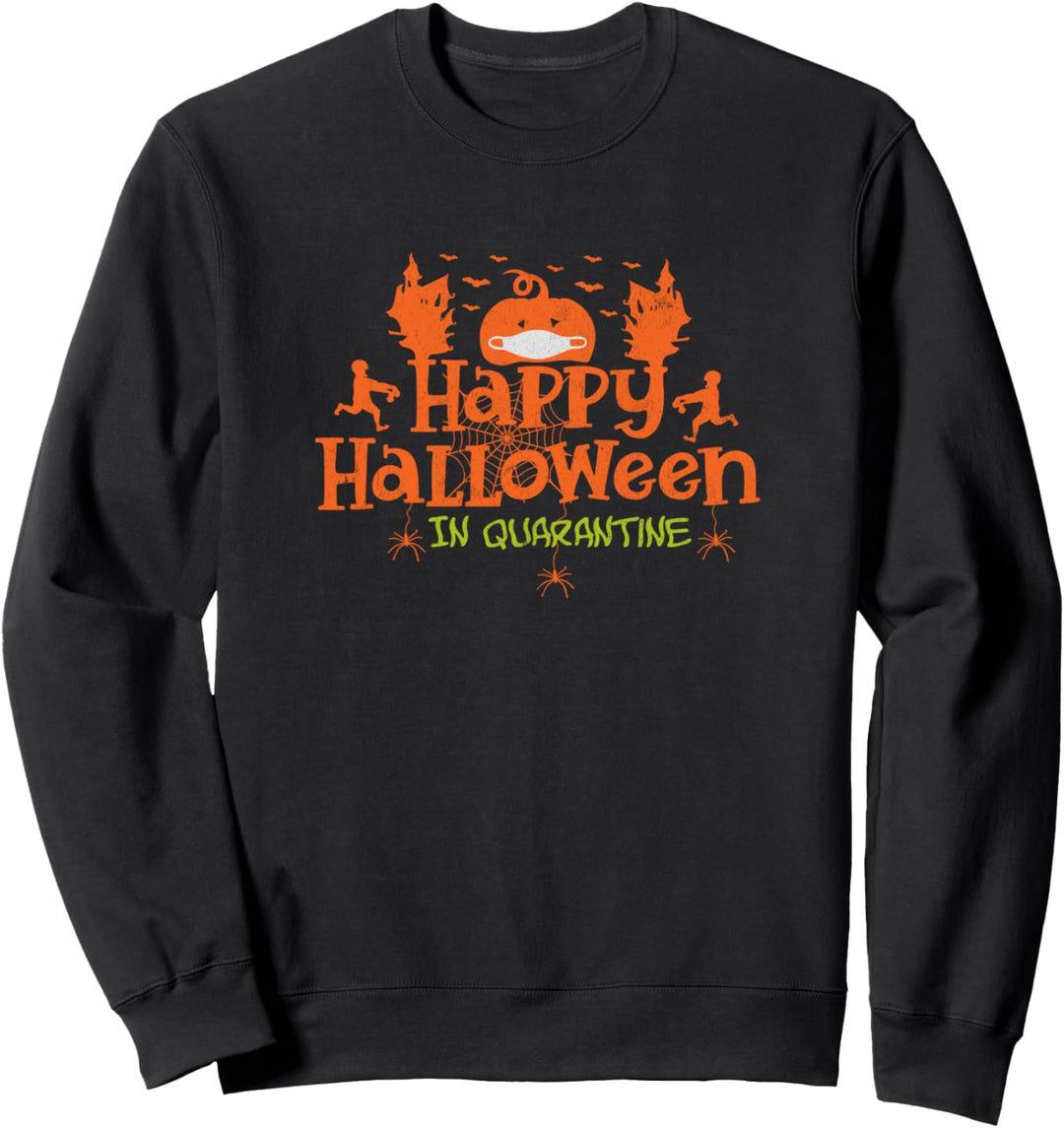 Happy Halloween in Quarantine Jack-O-Lantern Mask Vintage Sweatshirt
