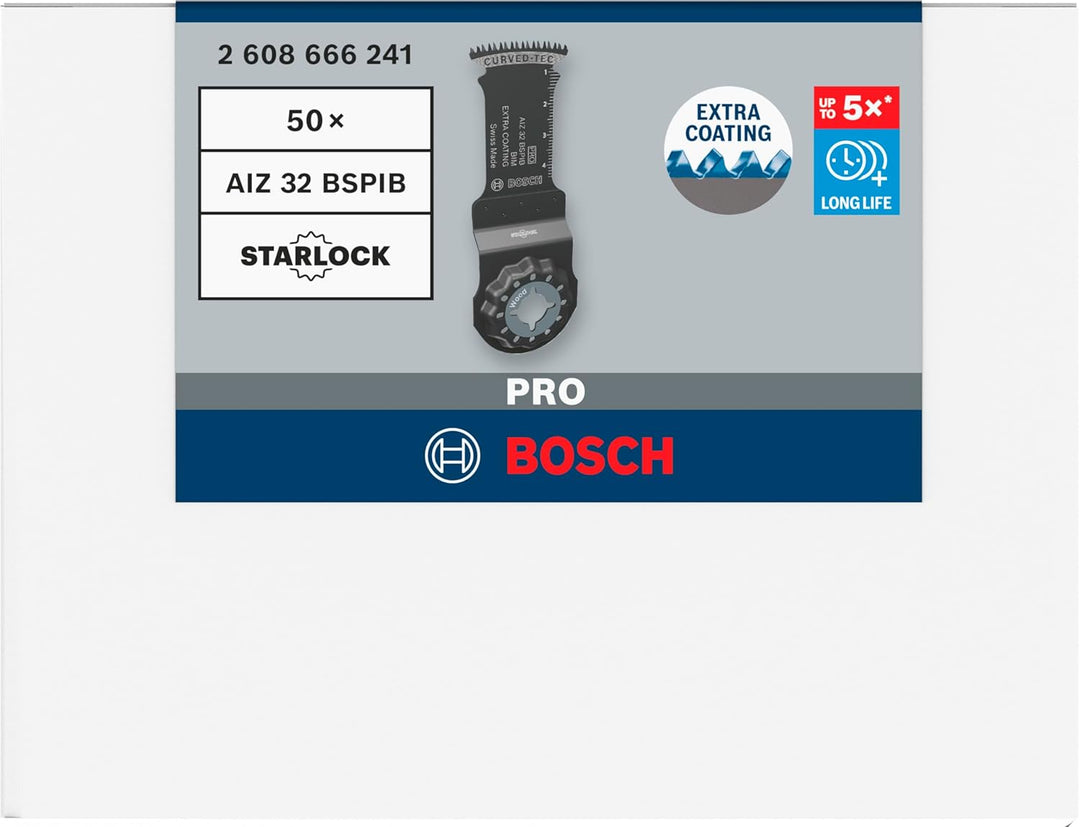 Bosch 50x PRO AIZ 32 BSPIB Tauchsägeblatt (für Hartholz, Kunststoffbeschichtete Platten, Breite 32 m