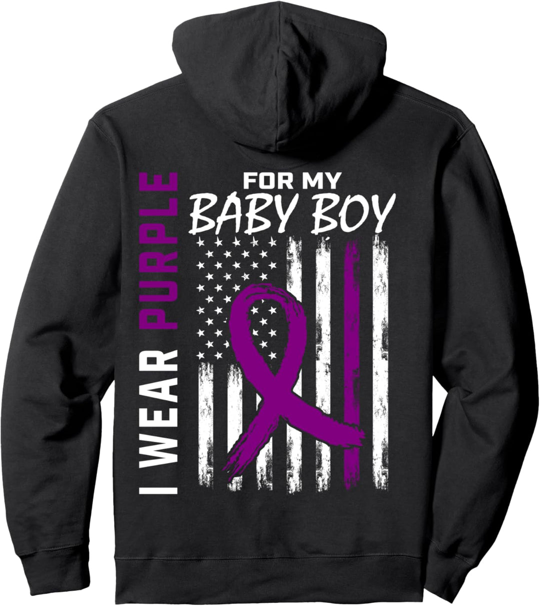 I Wear Purple For My Son Baby Boy Epilepsie Awareness Flagge Pullover Hoodie