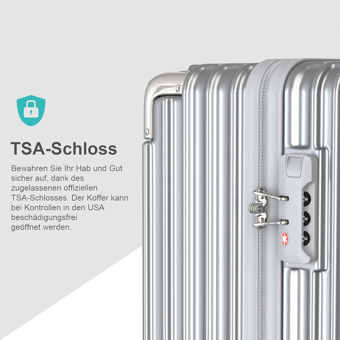 Voyagoux Koffer Handgepäck - 71L, Rollkoffer mittelgross, Hartschalenkoffer, TSA-Schloss, ABS, 4X 36