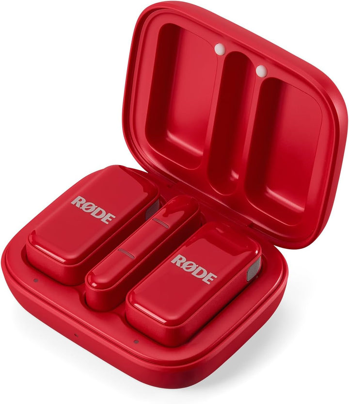 Rode Wireless Micro Drahtloses Mikrofon-System USB-C für Smartphones Rot mit keepdrum Soft-Case Tasc