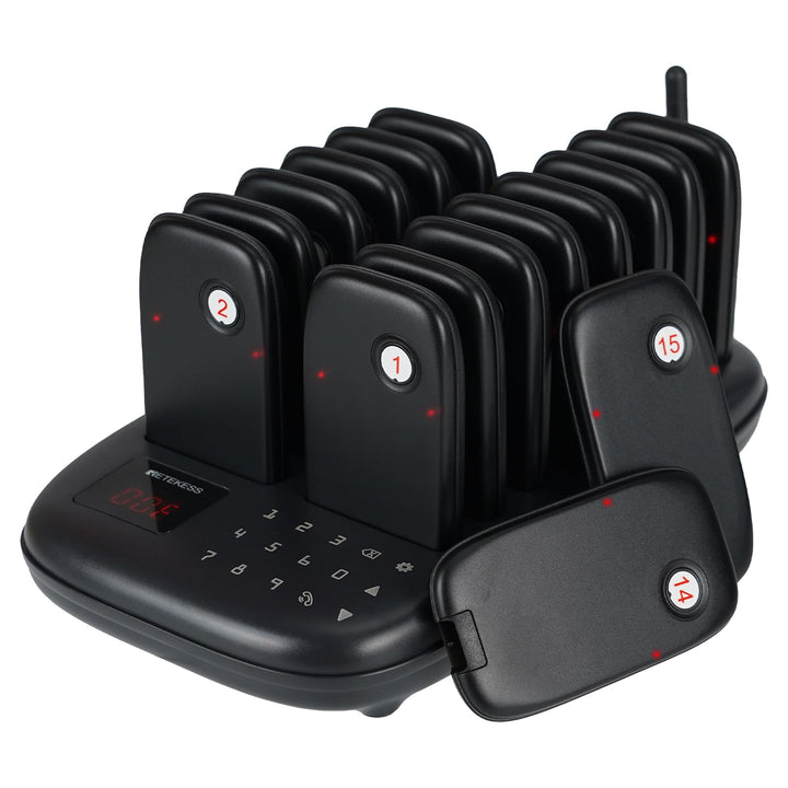 Retekess TD175 Pager Rufsystem, Restaurant Pager System, Draussen 1000M, 7 Anrufmodi, Anrufverlauf A