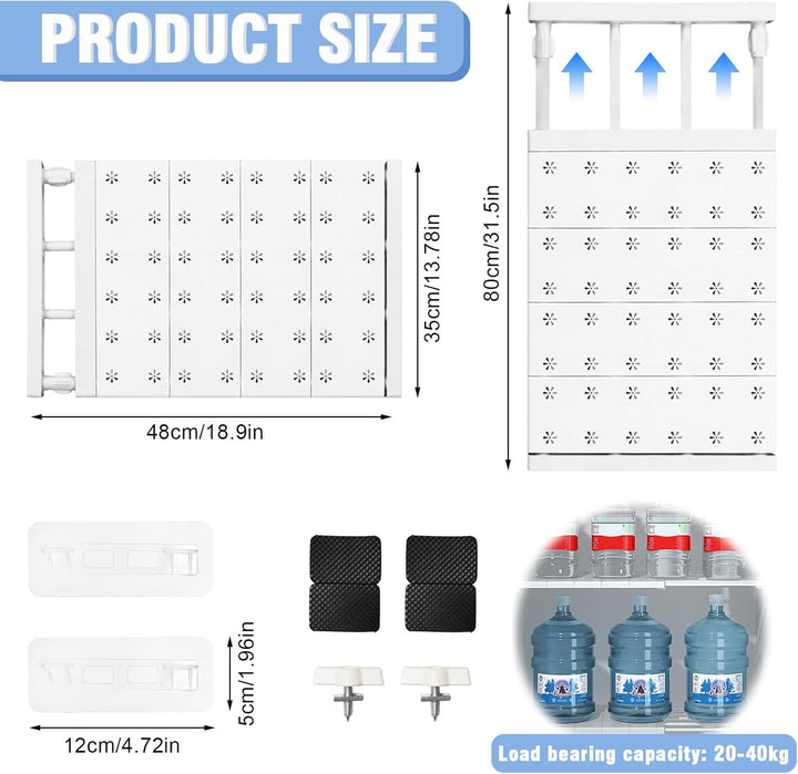 Verstellbare Einlegeböden Schrank - 35cm Weit, Verstellbare Länge 48-80cm - Erweiterbares Einlegeböd