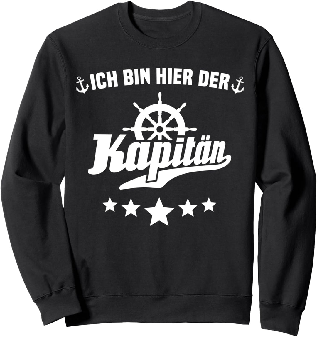 Kapitän Motorboot Geschenk Männer Fun Sprüche Boot Zubehör Sweatshirt