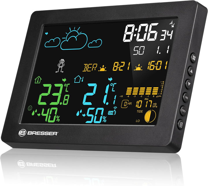 Bresser MeteoTemp Baro HZ Farbwetterstation - Ihr täglicher Begleiter für präzise Wettervorhersage,