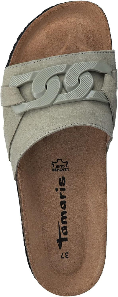 Tamaris Damen Pantoletten, Frauen Slipper 40 EU Grün, 40 EU Grün