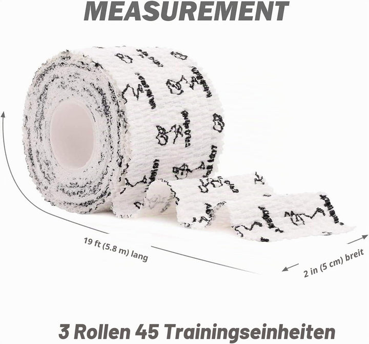 WARM BODY COLD MIND Hook Grip Tape für Gewichtheben - Baumwolle Weightlifting Thumb Tape für Powerli
