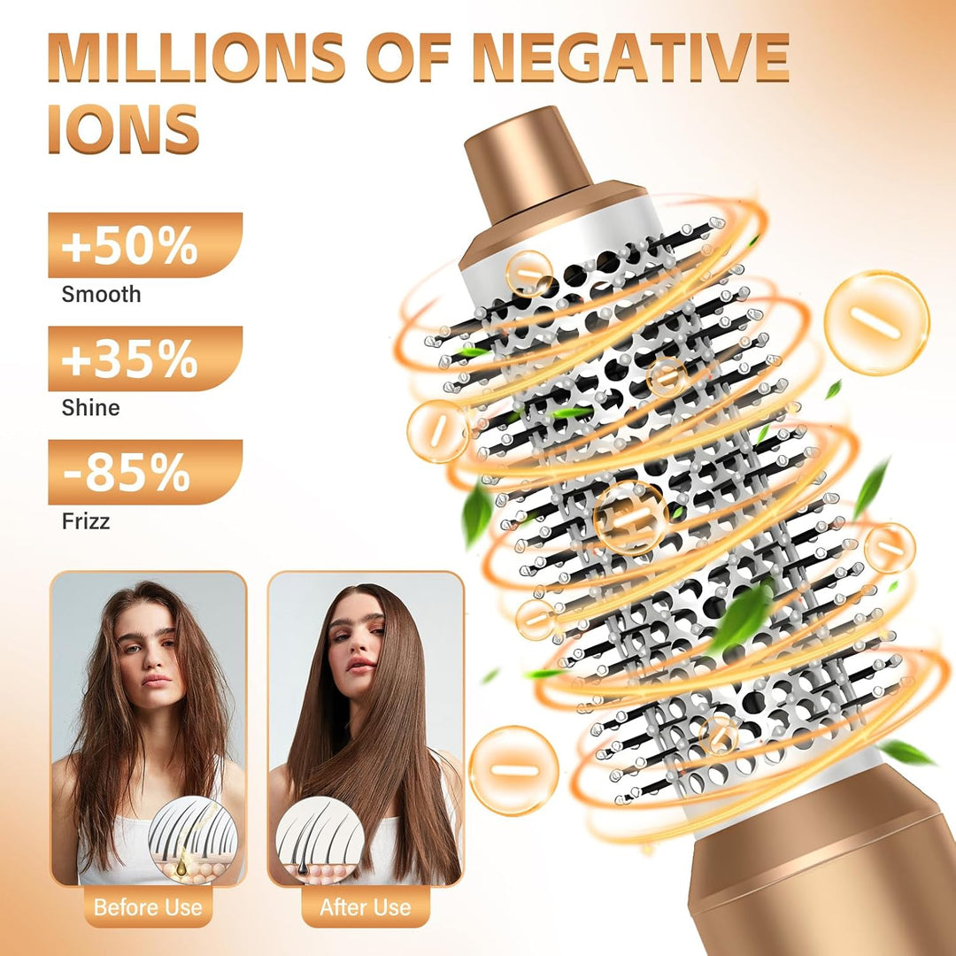 Anluomania Warmluftbürste, 1000W Haartrockner, Föhnbürste Set mit Professioneller Föhn, Rundbürste,