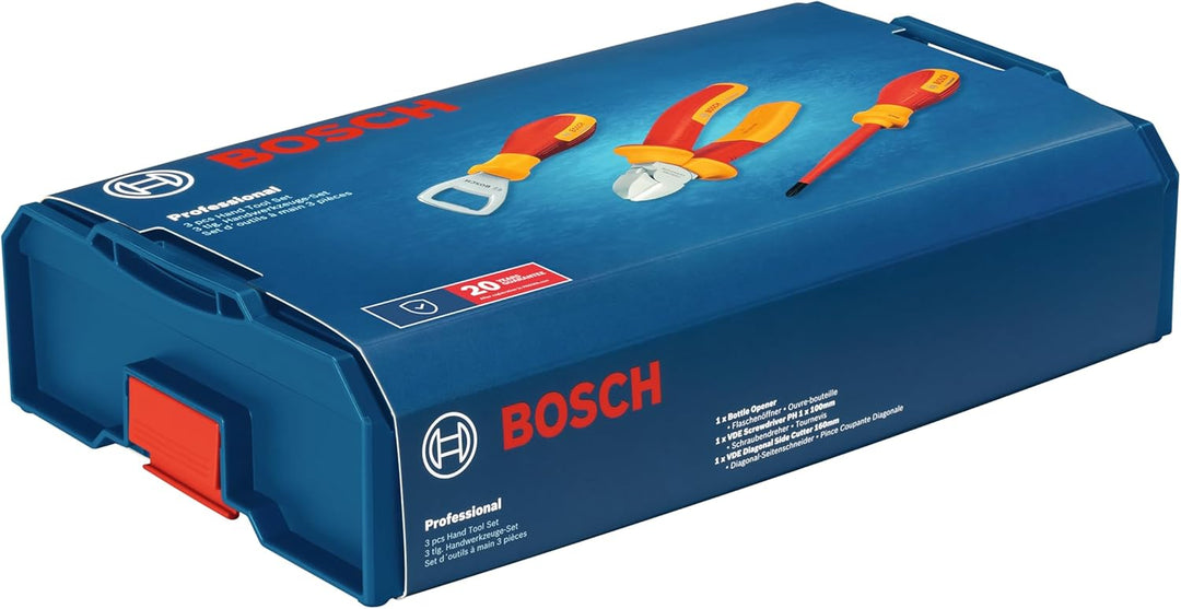 Bosch Professional 3-tlg. Handwerkzeug-Set (inkl. 1x VDE-Schraubendreher (PH1), 1 x VDE-Seitenschnei