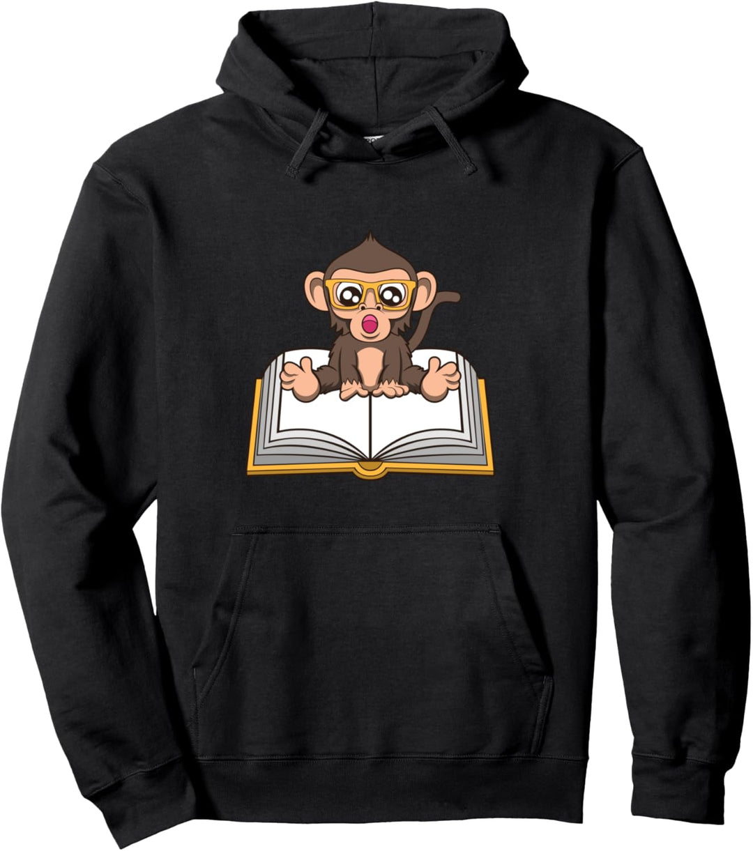 Lustiges Affenbuch Lesende Affenliteratur Pullover Hoodie