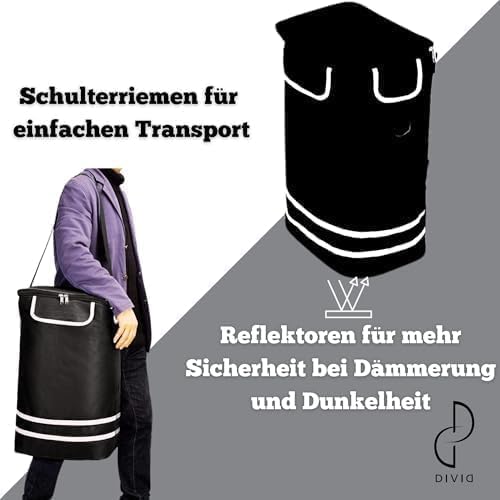 DIVID® Einkaufstrolley mit integrierter Sackkarre, 56LFassungsvermögen bis zu 50Kg belastbar,Klappba